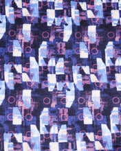 Load image into Gallery viewer, Navy with Blue, White &amp; Purple Geometric Pattern
