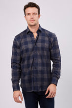 Load image into Gallery viewer, FW22 Max Colton James Shirt in Grey Navy Plaid
